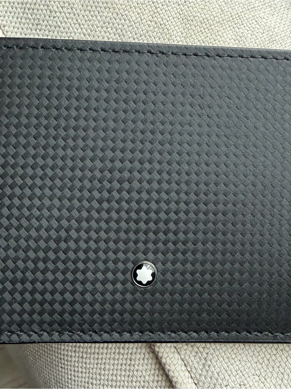Montblanc Extreme Black Bi-Fold 6cc Leather Wallet with logo - NEW IN BOX